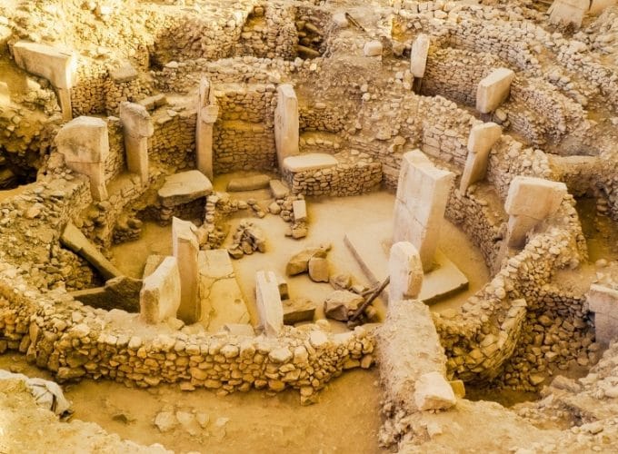 A panoramic view of Gobeklitepe, the world's oldest known temple complex in Şanlıurfa, Turkey.