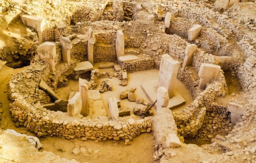 A panoramic view of Gobeklitepe, the world's oldest known temple complex in Şanlıurfa, Turkey.