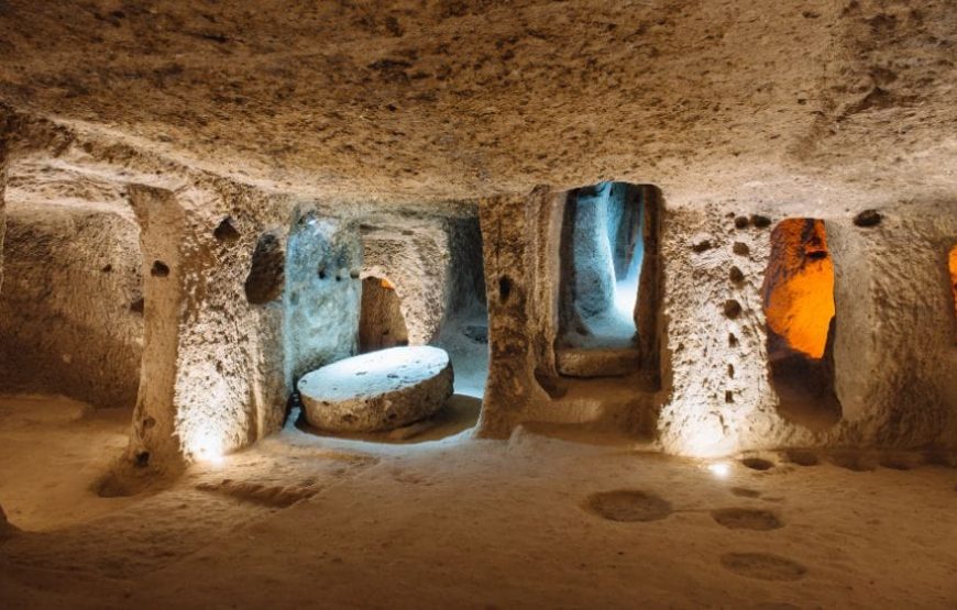 Mysterious underground city in Cappadocia, Turkey, with ancient tunnels and chambers.